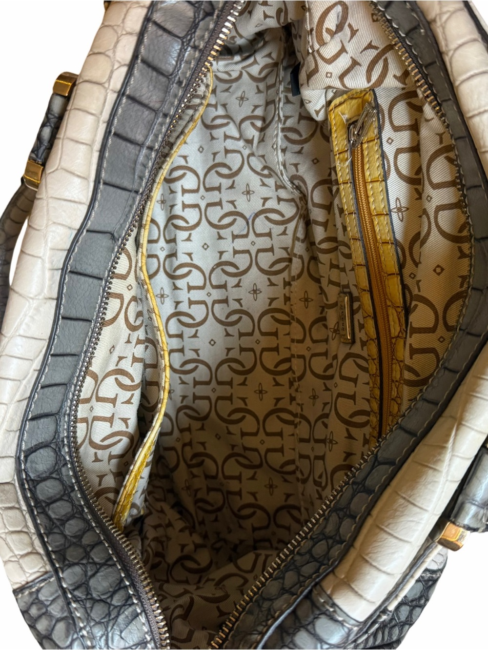 GUESS Rhonda Colorblock Croc-Embossed Purse - Picture 7 of 7